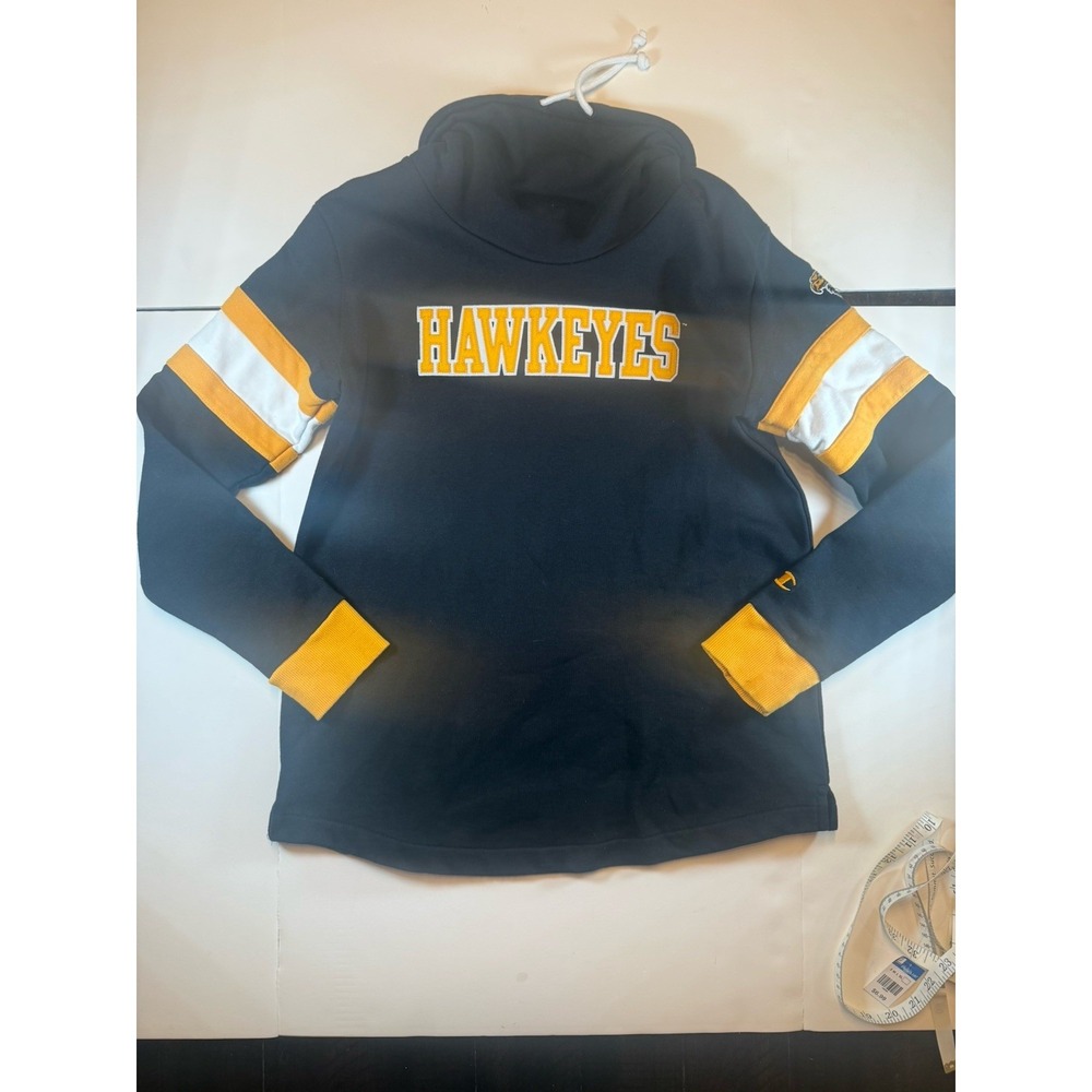 Champion Iowa Hawkeyes Hoodie Mens L Black NCAA Pullover Sweatshirt Logo